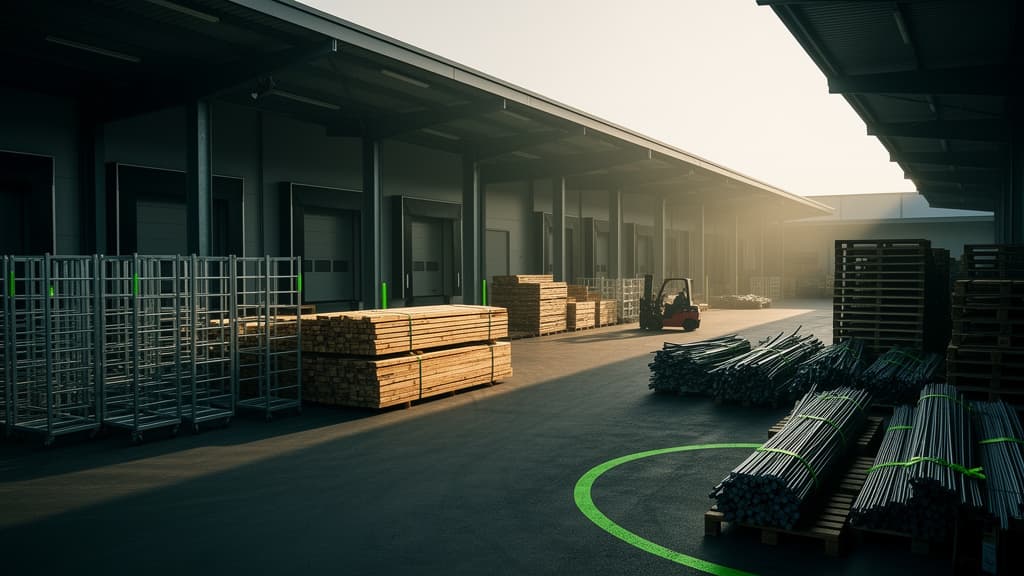 Organised recovered materials at a commercial recovery facility